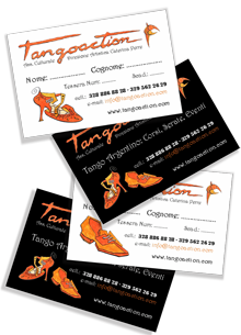 Tango membership card graphic design service, Venice Italy