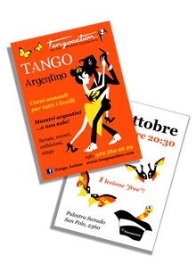 Flyer carteles cursos de tango Gráfico Freelance Venecia