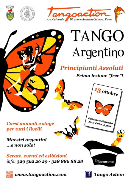 Tango lesson milonga gancho poster graphic art, Venice Italy